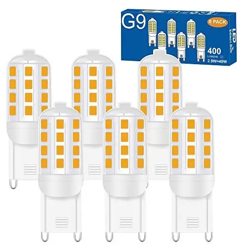 Produktbild: DSLebeen G9 LED Lampe Warmweiß 3000K,2,9W Entspricht 40W Halogenlampen, G9 Glühbirne 400lm 230V, 360° Abstrahlwinkel Kein Flackern Nicht Dimmbar, 6er Set