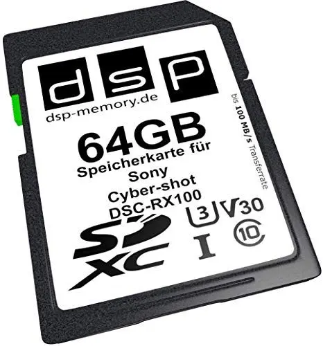 Produktbild: DSP Memory 64GB Professional V30 Speicherkarte für Sony Cyber-Shot DSC-RX100 Digitalkamera