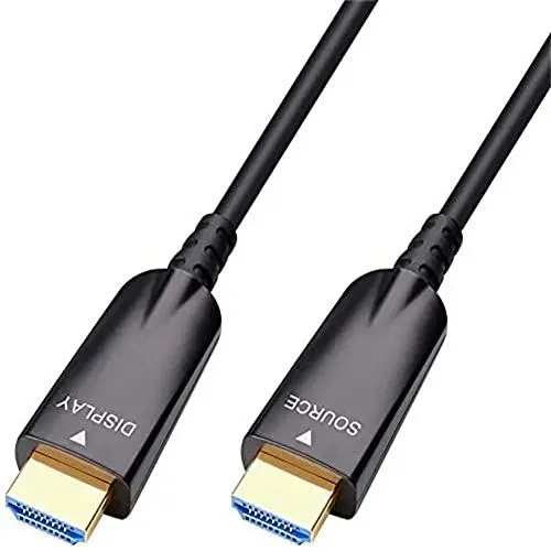 Produktbild: DTech 16 m HDMI Glasfaser Kabel 4K 30 Hz 1080p 60 Hz HD-Video 3D ARC HDCP CEC Hochgeschwindigkeits-Langkabel für Computermonitor TV-Projektor (50 Fuß, schwarz)