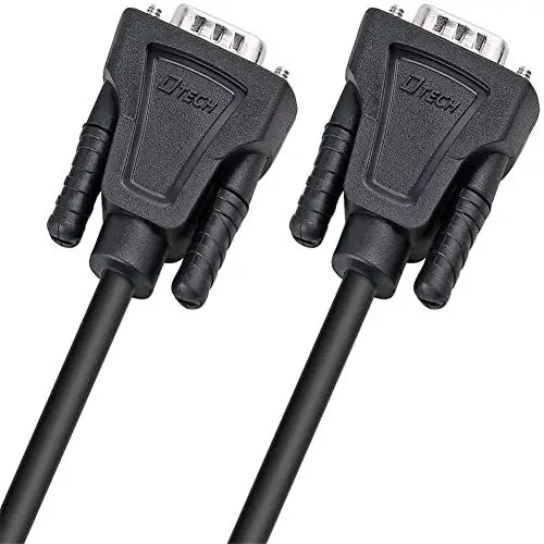 Produktbild: DTECH 3m DB9 zu DB9 RS232 Serielles Kabel Stecker zu Stecker Null Modemkabel Cross TX RX-Leitung für Daten Kommunikation (10 Fuß, schwarz)