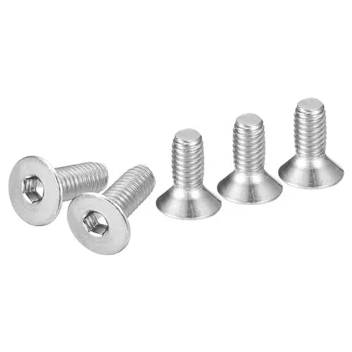 Produktbild: DTGN M4-0.7 x 10mm Sechskantschrauben mit Zylinderkopf, 12er Packung aus 304 Edelstahl, Vollgewinde, Senkkopfschrauben