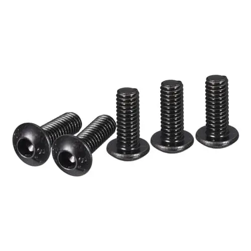 Produktbild: DTGN M4-0.7x12mm Innensechskantschrauben mit Linsenkopf - 50er Pack - Geeignet für Maschinen - Kohlenstoffstahl Schwarzoxid - Innensechskant Vollgewindebefestigung