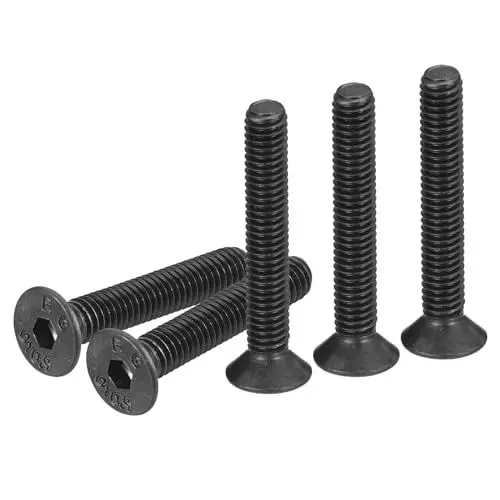 Produktbild: DTGN M4-0.7x20mm Sechskantschrauben mit Zylinderkopf, 50er Packung, Kohlenstoffstahl, schwarz beschichtet, Vollgewinde, Senkkopfschrauben