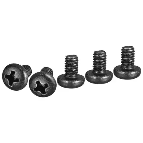 Produktbild: DTGN M4x6mm Pan Head Maschinenschrauben, 50 Stück M4 Phillips-Antrieb, metrisches Grobgewinde, Stahl Schwarzoxid-Finish, Schrauben Bolzen Set