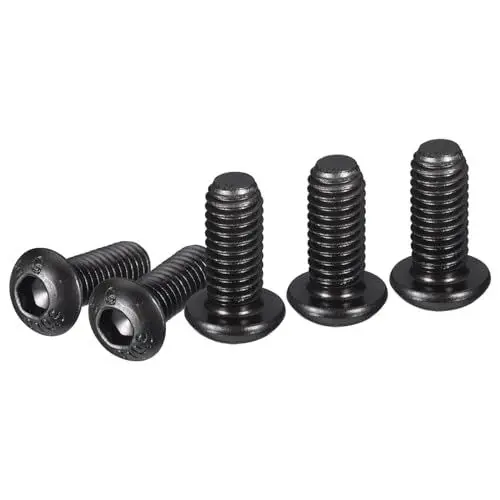 Produktbild: DTGN M6-1x14mm Innensechskantschrauben mit Linsenkopf - 25er Pack - Geeignet für Maschinen - Kohlenstoffstahl Schwarzoxid - Innensechskant Vollgewindebefestigung