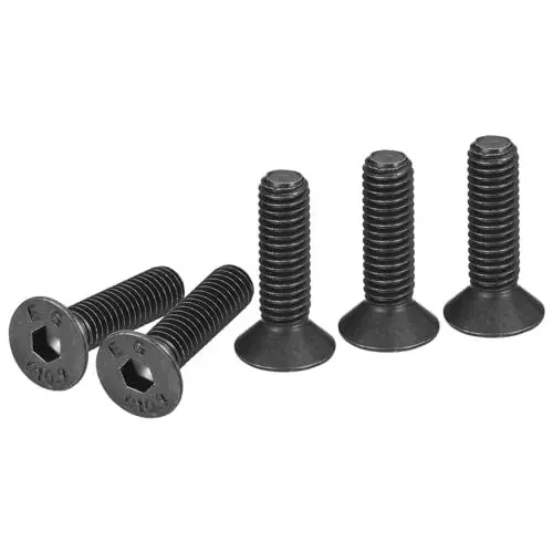 Produktbild: DTGN M6-1x20mm Sechskantschrauben mit Zylinderkopf, 25er Packung, Innensechskant Flachkopfschrauben aus Kohlenstoffstahl, schwarz beschichtet, Vollgewinde, Senkkopfschrauben