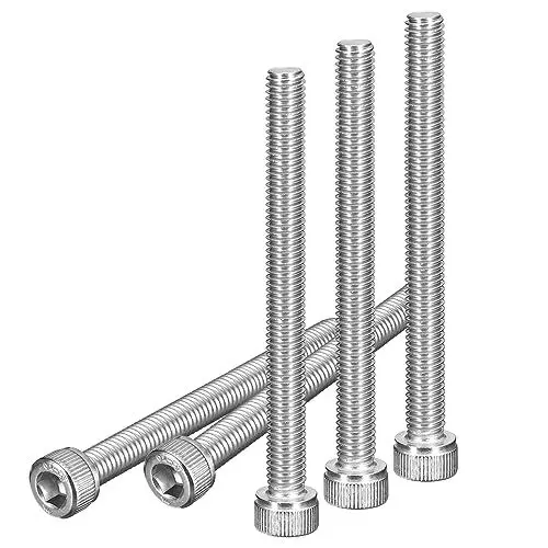 Produktbild: DTGN M6x65mm Sechskantschrauben mit Innensechskant, 5 Stück, 304 Edelstahl 18-8, Metrische Maschinenschraube, Sechskantantrieb, Helle Oberfläche, UNC-Gewinde vollständig durchgezogen