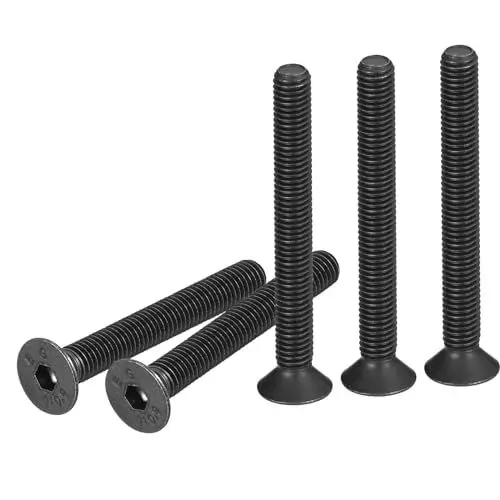 Produktbild: DTGN M8-1.25x70mm Sechskantschrauben mit Zylinderkopf, 10er Packung, Innensechskant Flachkopfschrauben aus Kohlenstoffstahl, Schwarz beschichtet, Vollgewinde, Senkkopfschrauben