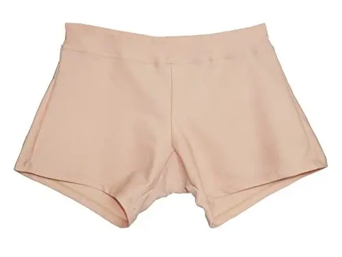 Produktbild: Dtone Mädchen Kurz Hose für Tanz Gymnastik Turnanzug Turn Shorts Glitzer glänzend Fitness Hotpants Elasthan-Natur 140 (9-10 Jahre)
