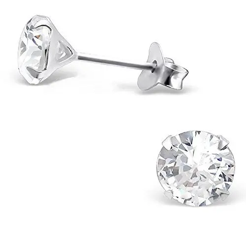 Produktbild: DTPsilver - Damen - Ohrringe 925 Sterling Silber mit Zirkonia - Runde Ohrstecker 4 mm