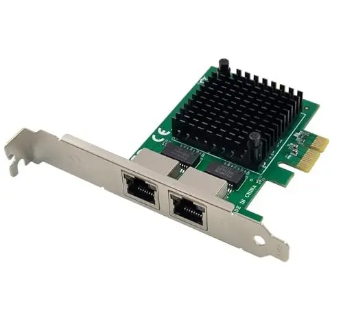 Produktbild: Dual PCIe 3.1 2.5GBase-T Netzwerk Adapter mit Intel I225-V 2500/1000/100Mbps PCI Express Gigabit Ethernet NIC Karte RJ45 LAN Controller für Windows 10/11 mit Low Profile Halterung