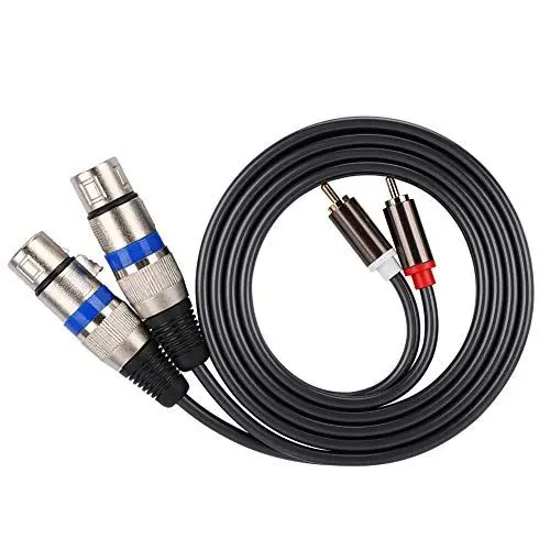 Produktbild: Dual für Cinch Stecker auf XLR Buchse Audio Adapterkabel Patchkabel Zweireihiges PVC Kabel für Audioanschlüsse von Mikrofonmischern, Kopfhörerverstärkern und Anderen Geräten.
