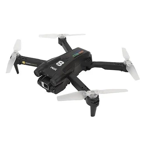 Produktbild: Dual-Kamera-RC-Drohne mit LED-Lichtern und 360-Grad-Hindernisvermeidung, Verbesserte Fernbedienung für Echtzeit-Videoübertragung, Gestensteuerung