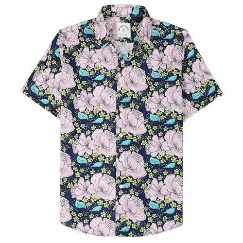 Produktbild: Dubinik® Hawaiihemd Kurzarm Hemd Sommer Hemd Aloha Hemd Button Down Freizeithemden Für Herren Hawaii Hemd Männer Regular Fit