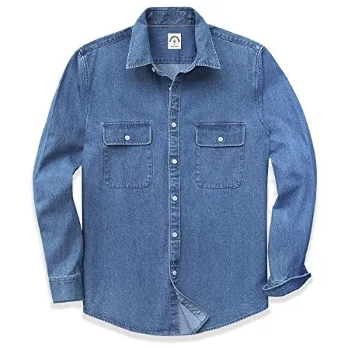 Produktbild: Dubinik® Jeanshemden Herren Langarm Jeanshemd Herren Regular Fit Freizeithemden für Herren Normale Passform Arbeitshemd