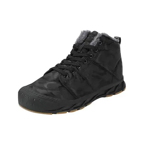 Produktbild: DuBiytlk On Cloud Herren Lammfell Boots Damen Stiefel Boot (Eroberer) Warme und Schneestiefel Mode in der Kälte Winterstiefel MäDchen Damen Boots Damen Stiefel (Black, 44)