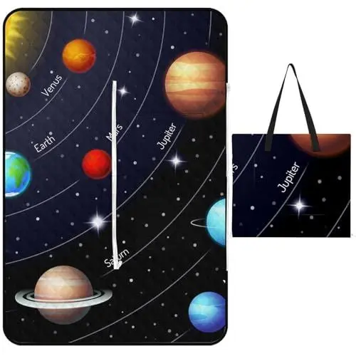Produktbild: ducanll Galaxy Outdoor Picknickdecken 2er Set, Planet wasserdichte Picknickmatte Faltbare Campingdecke Tragbar mit Tragegurt für Strand Banket