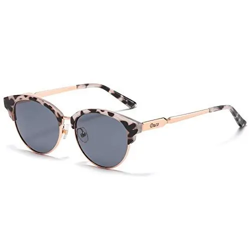 Produktbild: DUCO Damen Sonnenbrille Polarisiert Sonnenbrillen mit UV400 Schutz modisch Designer Sonnenbrille Großer Metall Rahmen DC1221