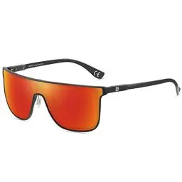 Produktbild: DUCO Herren Sonnenbrille Polarisierte Quadrat Sonnenbrille für Herren Carbon Fiber Tempel Sonnenbrille für Fahren Angeln Golf DC8209 (Schwarz Rahmen Revo Rot)
