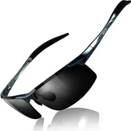 Produktbild: DUCO Herren Sportbrille Polarisierte Sonnenbrille Fahrerbrille Ultraleichte Al-Mg Metallrahmen UV400-Schutz Männer Sonnenbrillen 8177S (Gunmetal)