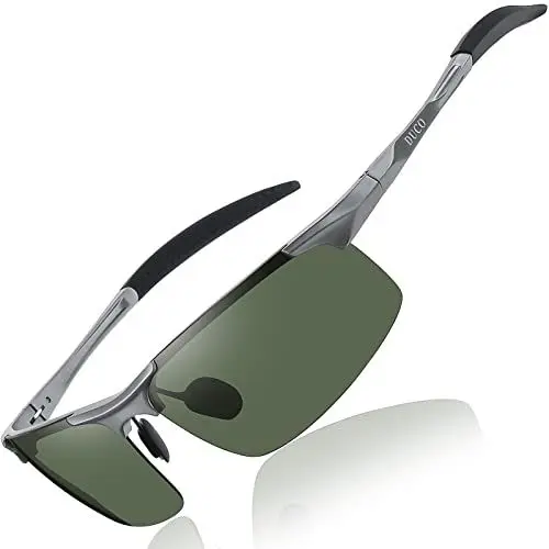 Produktbild: DUCO Herren Sportbrille Polarisierte Sonnenbrille Fahrerbrille Ultraleichte Al-Mg Metallrahmen UV400-Schutz Männer Sonnenbrillen 8177S
