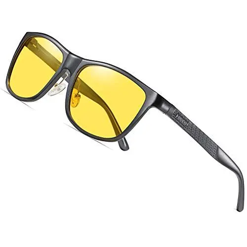 Produktbild: DUCO Herren Nachtsichtbrille für Autofahrer Polarisierte Nachtbrille zum Autofahren Anti-Blendung HD Gelb Nachtfahrbrille Gläser Fahren Für Scheinwerfer Blendfreie Brillen 8200Y (Grau)