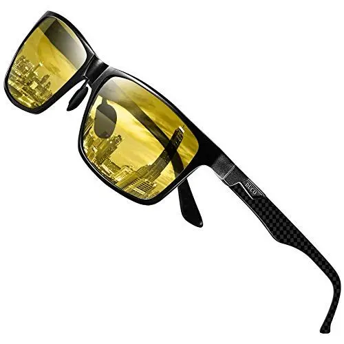 Produktbild: DUCO Herren und Damen Nachtfahrbrille mit Kohlefaser Rahmen Nachtsichtbrille Autofahren Anti Glanz Polarisiert KontrastBrille 8206 (Kohlefaser-Rahmen)