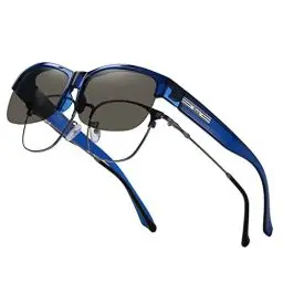 Produktbild: DUCO Herren und Damen Sonnenbrillen Polarisiert Unisex Brille Überbrille für Brillenträger Fit over Polbrille 8960 (Blau Rahmen, Grau Linse)