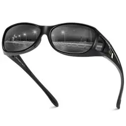 Produktbild: DUCO Herren und Damen Sonnenbrillen Polarisiert Unisex Brille Überbrille für Brillenträger Fit-over Polbrille 8953 M (M - Schwarz, Grau)