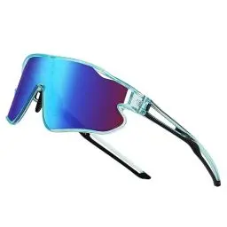 Produktbild: DUCO Kinder Sonnenbrille Jugend Baseball Sonnenbrille Leicht TR90 Rahmen UV400 Sport Radfahren Sonnenbrillen für Jungen Mädchen DK268 (Transparente Blau Rahmen Schwarz Tempel Revo Blau Linse)