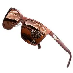 Produktbild: DUCO Polarisiert Sonnenbrille für Herren mit UV400 Schutz Retro Rechteckig Rahmen Ultraleichte Metallrahmen Brillengläser Fahrerbrille Sportsonnenbrille 3029H (Braun, Braun)