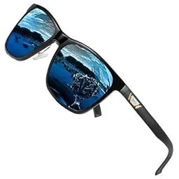 Produktbild: DUCO Polarisiert Sonnenbrille für Herren mit UV400 Schutz Retro Rechteckig Rahmen Ultraleichte Metallrahmen Brillengläser Fahrerbrille Sportsonnenbrille 3029H (Schwarz/Grau)