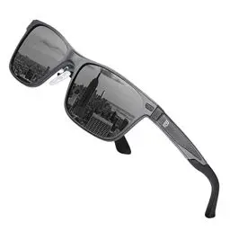 Produktbild: DUCO Polarisierte Sonnenbrille für Herren Vintage Aluminium-Rahmen Retro Sport Sonnenbrillen 100% UV-Schutz 8207 (Gunmetal Rahmen,Grau Linse)