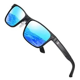 Produktbild: DUCO Polarisierte Sonnenbrille für Herren Vintage Aluminium-Rahmen Retro Sport Sonnenbrillen 100% UV-Schutz 8207 (Schwarzer Rahmen,Revo Blau Linse)