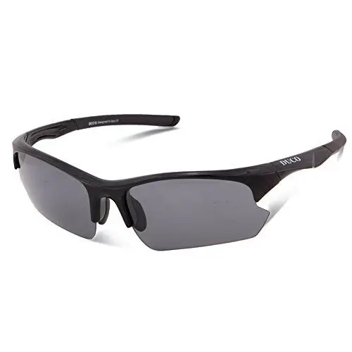 Produktbild: DUCO Polarisierte Sport-Sonnenbrille zum Laufen Radfahren Angeln Golf TR90 Unbreakable Rahmen 6213 (Schwarz)