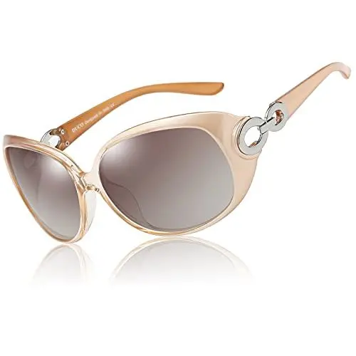 Produktbild: DUCO Sonnenbrille Damen Klassisch Polarisiert Übergroß Frauen Sonnenbrillen Mode Brille 100% UV-Schutz 1220 (Champagner)