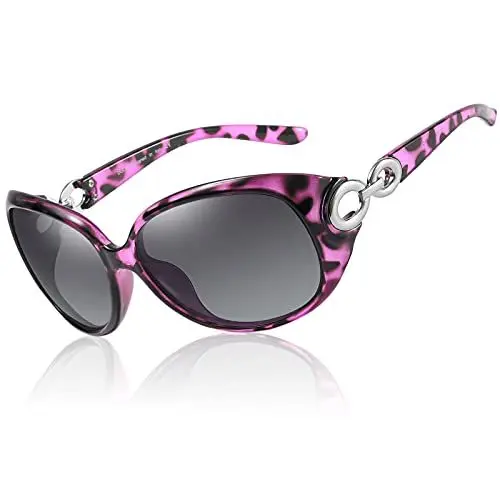 Produktbild: DUCO Sonnenbrille Damen Klassisch Polarisiert Übergroß Frauen Sonnenbrillen Mode Brille 100% UV-Schutz 1220 (Lila Hawksbill Turtle)
