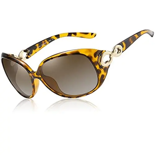 Produktbild: DUCO Sonnenbrille Damen Klassisch Polarisiert Übergroß Frauen Sonnenbrillen Mode Brille 100% UV-Schutz 1220 (Tee Schildpatt)