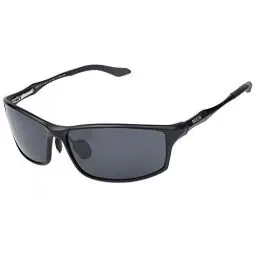 Produktbild: DUCO Sonnenbrille Herren Polarisierte Sportbrille Fahrerbrille für Männer Al-Mg Metallrahme Brillen 8201 (Schwarz)