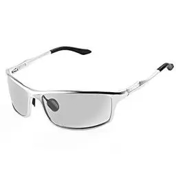 Produktbild: DUCO Sonnenbrille Herren Polarisierte Sportbrille Fahrerbrille für Männer Al-Mg Metallrahme Brillen 8201 (Silber)