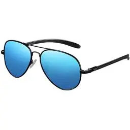 Produktbild: DUCO Sonnenbrille Polarisierte Herren Damen Unisex Metallrahmen Vintage UV400-Schutz Sonnenbrillen 3025S (Blau)