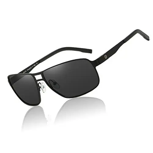 Produktbild: DUCO Sonnenbrille Polarisierte Herren Pilotenbrille Metallrahme Retro Ultraleichte Doppelsteg Sonnenbrille UV400-Schutz Sonnenbrille G002