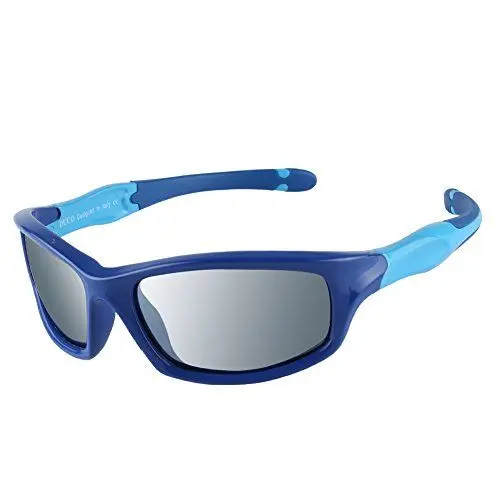 Produktbild: DUCO kinder sport style polarisierenden sonnenbrillen flexiblen rahmen für die jungen und mädchen (Blau/Silber Gespiegelt)