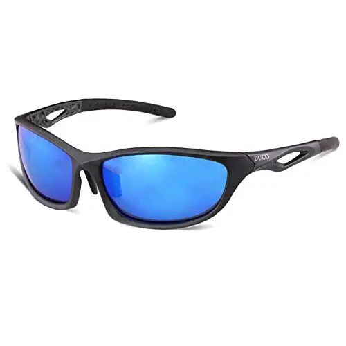 Produktbild: DUCO polarisierte Sonnenbrillen fürs Angeln Golf Outdoor Sportaktivitäten bruchfeste Sonnenbrille für Frauen und Männer TR90-Rahmen 6211 (Gunmetal Rahmen Revo Blau Linse)