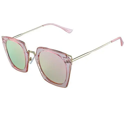 Produktbild: DUCO polarisierte Square Damen Sonnenbrille Cateye umrandete Mode geometrische W001 (Rosa)
