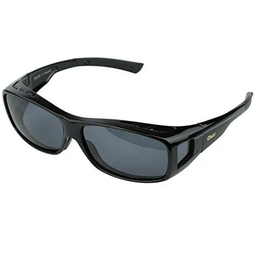 Produktbild: Duco Herren und Damen Sonnenbrillen Polarisiert Unisex Brille Überbrille für Brillenträger Fit-over Polbrille 8953 L - Schwarz, Grau