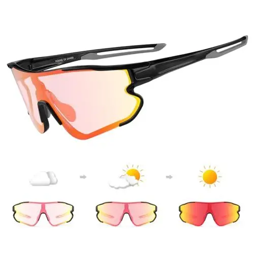 Produktbild: DUDUKING Sonnenbrille Selbsttönend Polarisierte Fahrradbrille Herren Damen,UV 400 Schutz Sportbrillen Radsport Brillen für Outdoorsport Golf Baseballbrille