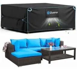 Produktbild: Duerer Abdeckung Gartenmöbel winterfest 180x120x74cm Gartentisch Abdeckung Abdeckplane Gartenmöbel 420D Oxford Gewebe Schutzhülle Wasserdicht für Outdoor Gartentische Rechteckig, Anti-UV