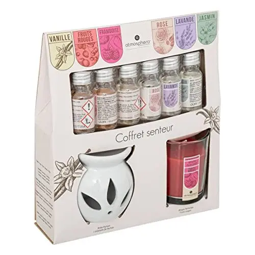 Produktbild: Duft-Box - Parfüm-Brenner - 6 Öle - rote Beeren Kerze - Rot - Atmosphera créateur d'intérieur