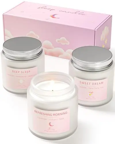 Produktbild: Duftkerzen Geschenke für Frauen | 3 Duftkerzen im Glas | Geschenke für Frauen & Männer Weihnachten (Rosa 300g)